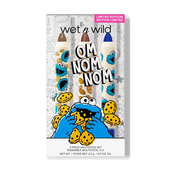Wet n Wild OM NOM NOM 3-PIECE Multi-stick Kit Sesame Street Collection