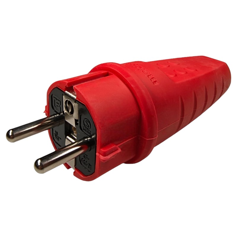 Rubber Power Plug 230 V, 16 A, IP44, Waterproof Plug,