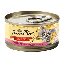 Fussie Cat Chicken w/ Eggs Gold Label 2.8 oz Case 24
