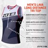 ZONE3 Men's Lava Long Distance Tri Top - Sleeveless (Black/White/Red,