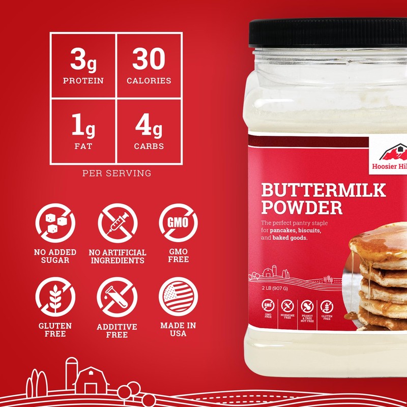 Hoosier Hill Farm Buttermilk Powder, 1LB (Pack of 1)