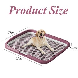 Puppy Dog Toilet, Reusable Potty Training Pad with Protective Wall & Mesh Grid, Easy to Clean** (Pink, Extra Large)