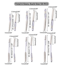 UNICRAFTALE About 300pcs 6 Sizes 25-53mm Elastic Barbed Cord with Stainless Steel Findings Stretch Cord with Metal Ends Metal Barbs Barbed Fasteners for Binding Hanging Findings