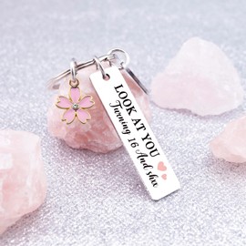 Uerifr Sweet 16 Gifts for Girls 16th Birthday Gifts for 16 Year Old Girl Sweet Sixteen Gift for Women Happy 16th Birthday Decorations Keychain for Daughter Sister Friend