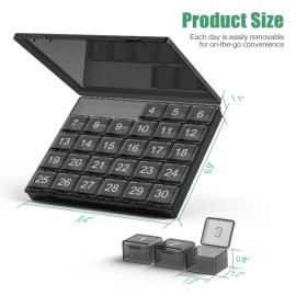 DOHIMGIO Monthly Pill Organizer Once a Day 30 Day Pill Organizer Box Squeeze to Open New