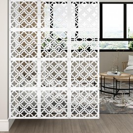 Boshen 12PCS Hanging Room Divider Wall Screen Panel Room Divider Panels Privacy Screen Divider Home Decor for Living Room Bedroom Home Office Restaurant Decor-Window Flower