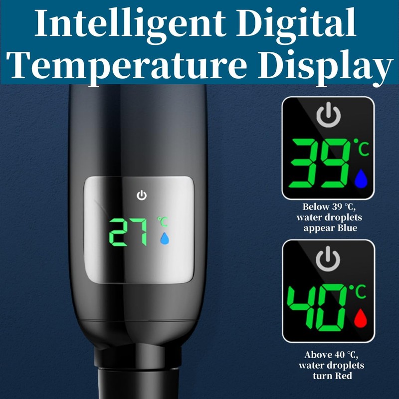 RegBogen Filter Shower Head, Shower Head with Temperature Display and