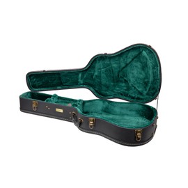 Crossrock Dreadnought Acoustic Guitar Case -Fits Martin D28, compatible to Taylor Grand Auditorium- Vintage Hardware, Sponge Lining, Metal Feet, Storage Space-Black (CRW520D28BK)