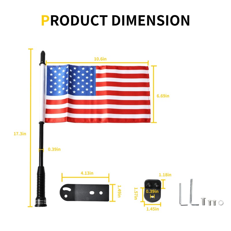 RERPRO Flag with Pole and Mount Holder Compatible with 2018-2026