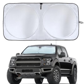EcoNour Truck Windshield Sun Shade & Sun Block | Sun Shade for Windshield | Automotive Interior Accessories & Truck Window Shades for Heat & UV Protection | X-Large (69" x 35")