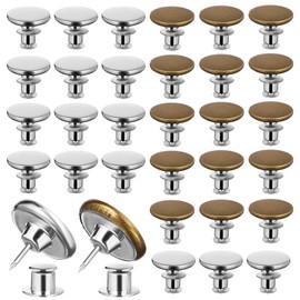 DIYEAH Adjustable No Sew Jeans Button Pin 30Pcs Removable Fabric Fasteners Sewing Metal Tightening Loose Jeans Button Pins No Sew No Tools Instant Replacement Snap Tack Pant Buttons