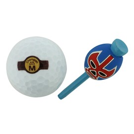 Hokushin Toeki Golf Tee & Ball Masked Wrestler Tee, 1 Ball, 1 Ball Set (Tee Color Vary) TB1329