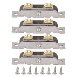 Sliding Door Roller 4PCS Sliding Patio Door Roller, Sturdy Stainless Steel Tandem Rollers Replacement Copper Ball Bearing Wheel Roller Assembly for Glass Door Door Roller