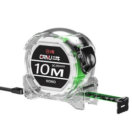 Chovbe 10M Stainless Steel Tape Measure - 25mm Transparent Fluorescent Measurement Tape Double-Sided Ruler with Self-Lock, Industrial-Grade Durable Measuring Tape for Craftsmen & Home Use