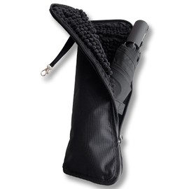 DEARSOV Folding Umbrella Cover, Umbrella Case, Umbrella Bag, Ultra Water Absorbent, Microfiber, Lightweight, Rainy Season, Work, School, Black, Business (M Size)