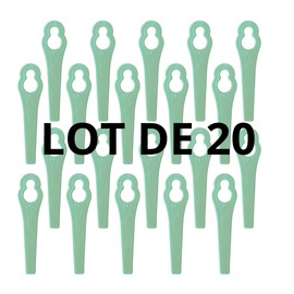 Reborn-France Ersatzklingen aus Kunststoff, kompatibel mit Qualcast Easi-Lite 28/30, Hoversafe 25/30, Mow'n'Trim, Rota Safe 30, Bosch Art 23/ALM 28-30, Ersatzklingen QT028, 20 Stück