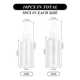 COACOM 10 Teile Transparente Plastik-Extrusionsflasche, Multifunktionale Spitze-Mundflasche, Bequeme Außenreise, Wiederverwendbare Spenderflasche.