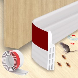 1 Pcs Door Draft Stopper,Under Door Sweep,Door soundproofing Strip for Exterior & Interior Doors, Weather Stripping Door Seal, Garage Window Blocker Noise Cold Air Insulation,White 2" W x 39" L