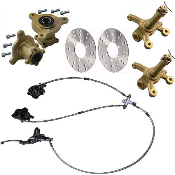 Unbranded Go kart ATV Front Twin Brake Caliper & 3