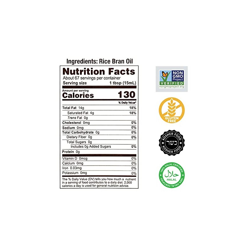 Aceite de salvado de arroz GAMMA ONE, 1 litro