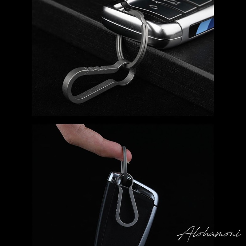 ALOHAMONI Titanium Carabiner Keychain Key Ring Key Hook Key Case