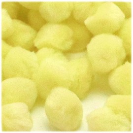 The Crafts Outlet 500-Piece Multi purpose Pom Poms, Acrylic, 51mm/about 2.0-inch, round, Yellow
