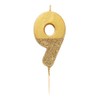 TalkingTables9 Birthday CandleCake TopperSingleGold Glitter