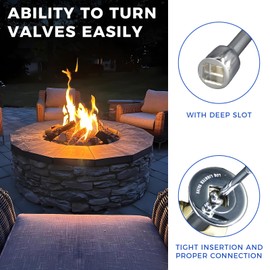 Himaweek Universal Gas Valve Key for Gas Fire Pits and Fireplaces Fits Both 1/2" and 3/4" Turn Ball Valve (8-Inch)