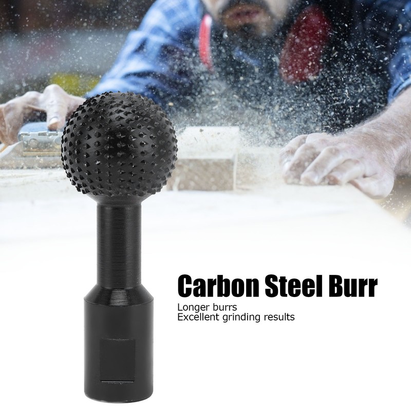10mm Spherical Rotary Burr Wood Carving Drill Head Carbon Steel