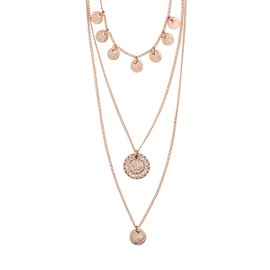 Pilgrim ARDEN 3-in-1 crystal necklace gold-plated: Rose gold or silver plated with crystal, One Size, Gold Plated Zinc Brass