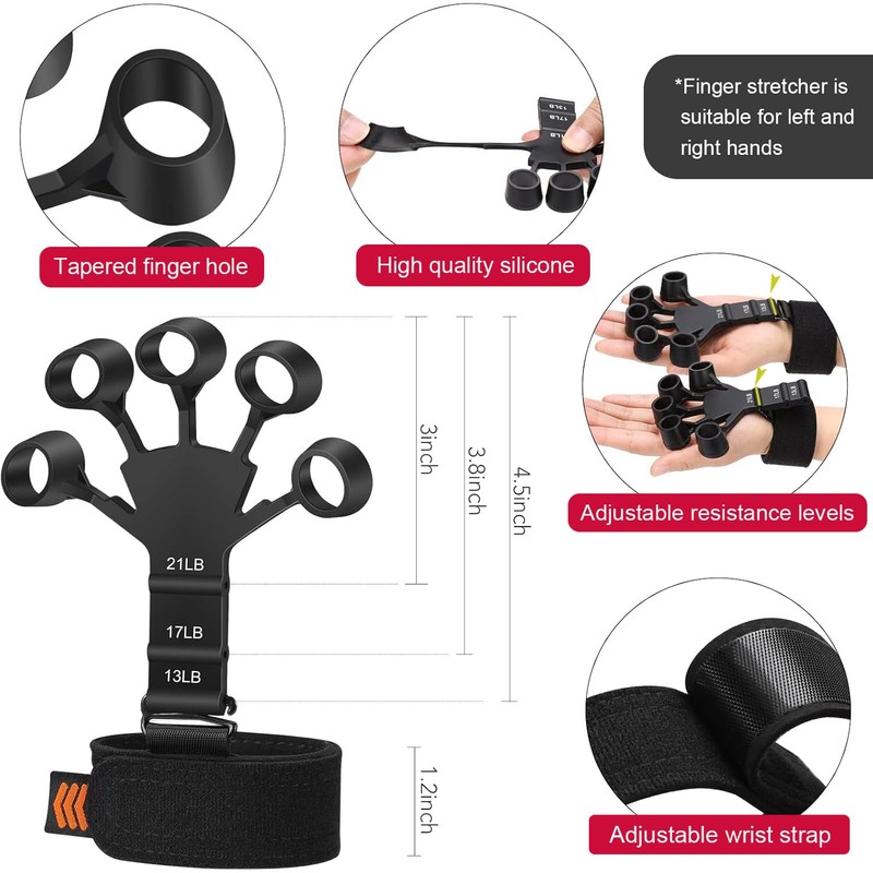 Grip Strength Trainer (7 Pack) with Counting Hand Grip Strengthener,