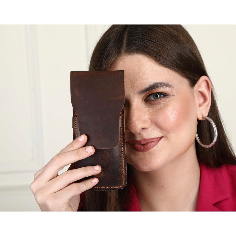 The Antiq Leather Pen Case 3 Pen Holder Full Grain