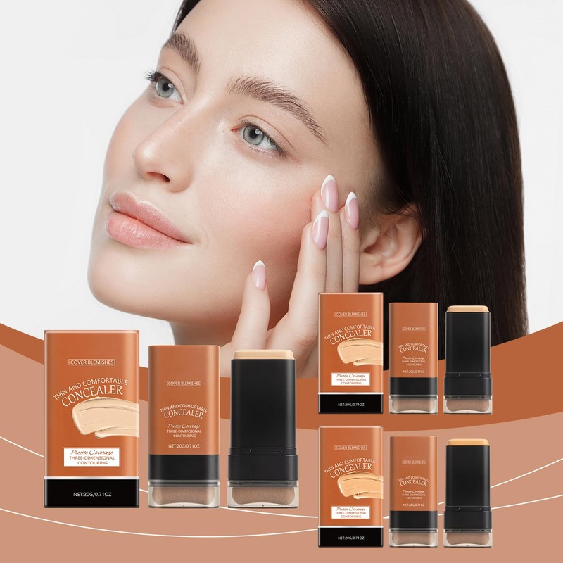 Stick Foundation, Contour Stick Foundation, with Brush, Coverage Foundation, Creamy