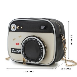 Novelty Camera Shaped Crossbody Bag for Women Unique Shoulder Bag with Adjustable Strap