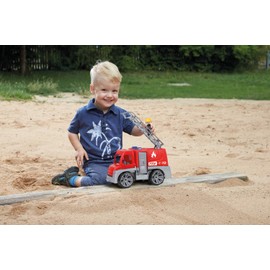 Lena 04457 - TRUXX Fire Brigade Emergency Vehicle with Toy Figure as Firefighter, Fire Engine with Rescue Ladder, Fire Truck with Doors to Open, Toy Vehicle for Children from 24 m+