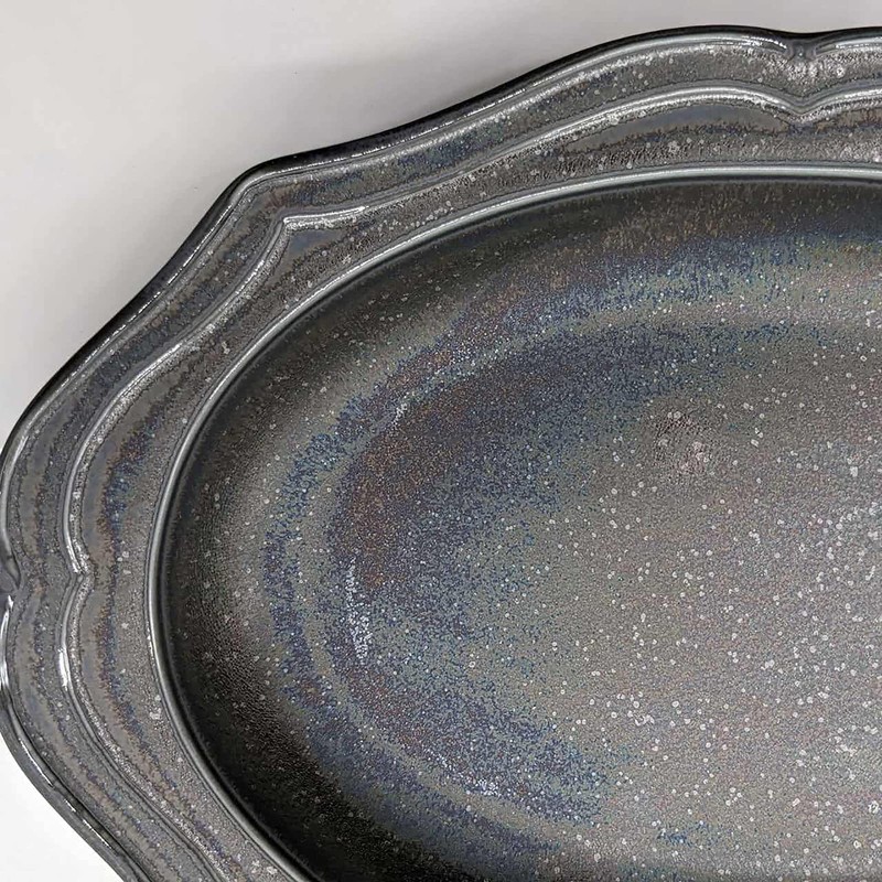 Utsuwa Roan 513-0020 Mino Ware Oval Plate, Approx. 9.8 x