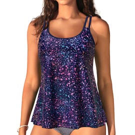 Womens Flowy Tankini Tops Only - Modest Bathing Suit Loose Fit Swimsuit Swim Tops No Bottom 2025