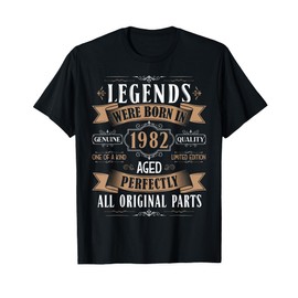 Legends Born In 1982 43rd Birthday 43 Years Old Bday Men T-Shirt
