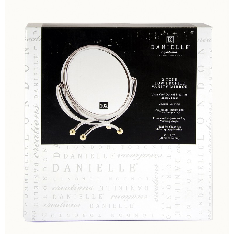 Danielle Kosmetik-Standspiegel 20 cm 10-fache Vergrößerung Chrom/Gold