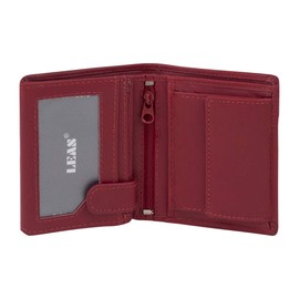 LEAS Small Mini Purse Genuine Leather, red