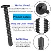 FandWay Pack of 100 Round Head Self-Drilling Screws Black M4.8