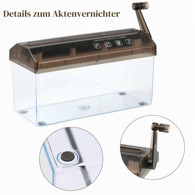 Hand Shredder, Mini Paper Shredder, Hand Crank, A4 Paper Shredder