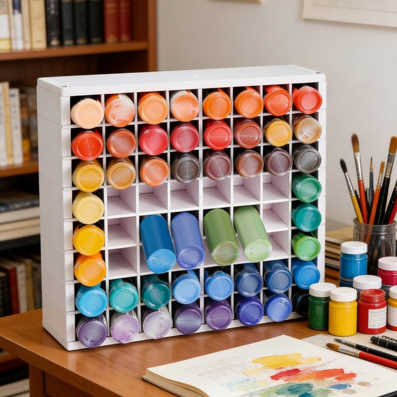 LOLYSIC 2 Pack 64 Grids Craft Paint Storage Organizer -