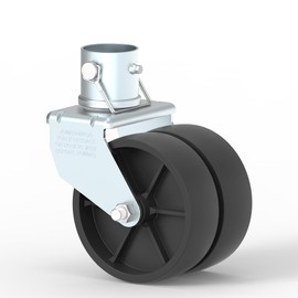 TOWKING 2000lbs Dual 6" Trailer Jack Swivel Caster, Wheel Replacement with Pin, Silver