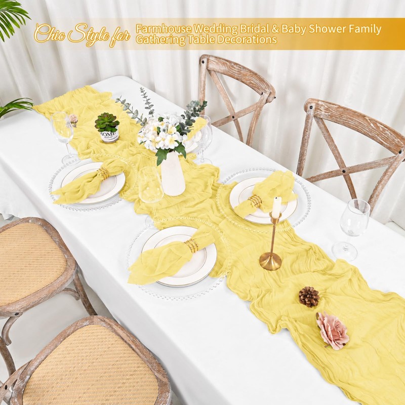 100 Pack Yellow Cheesecloth Napkins 20x20 Inch Cloth Napkins Bulk