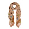 TrendsBlue Elegant Birds Print Fashion Scarf, Tan