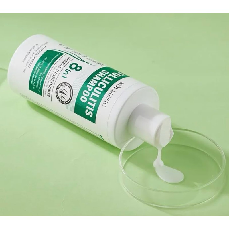 Shampoo para Foliculitis 8 en 1, Ingredientes Herbales, Hipoalergénico, Control