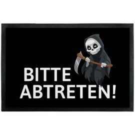 Doormat "Bitte abtreten!" - for Indoor and Outdoor Use - Non-slip, Extra Thin & Absorbent - Door Mat - Entrance Area Decoration - Gift for Undertakers and Friends, 50 x 75 cm