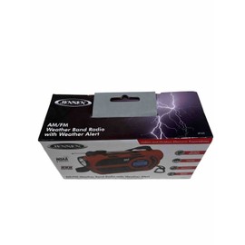 Jensen JEP-650 AM/FM Weather Band Radio With Weather Alert, Red Color