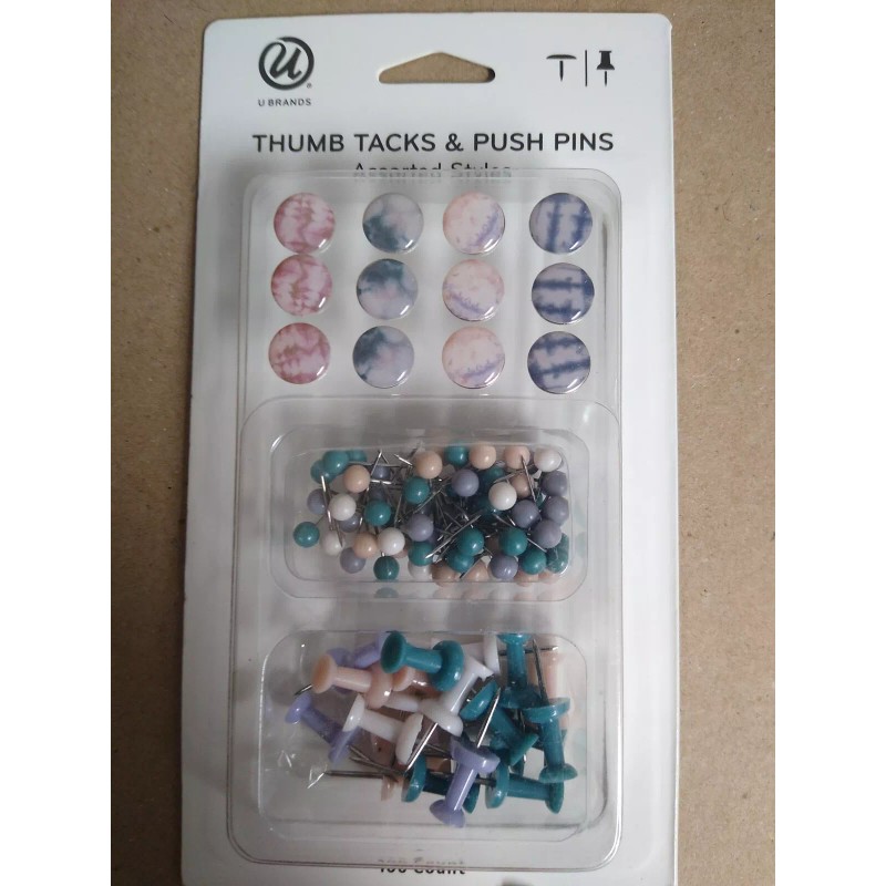 U Brands Thumb Tack And Push Pins Assorted styles 100